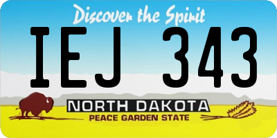 ND license plate IEJ343