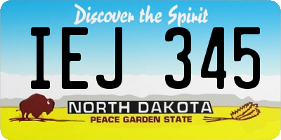ND license plate IEJ345