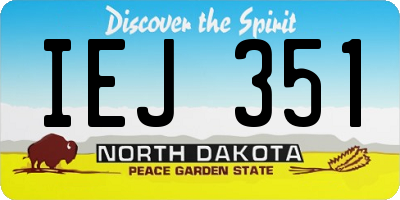 ND license plate IEJ351
