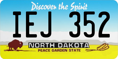 ND license plate IEJ352