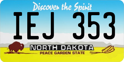 ND license plate IEJ353