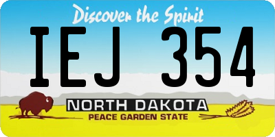 ND license plate IEJ354