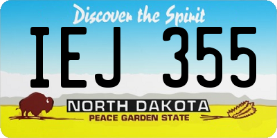 ND license plate IEJ355