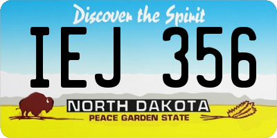 ND license plate IEJ356
