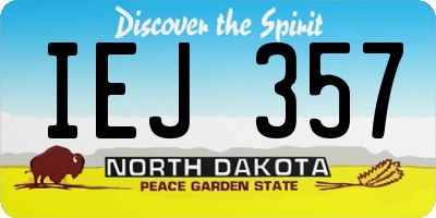 ND license plate IEJ357