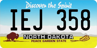 ND license plate IEJ358