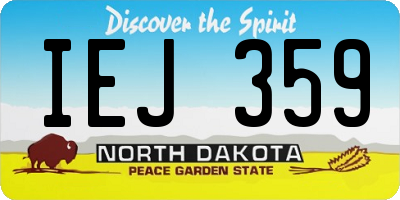 ND license plate IEJ359