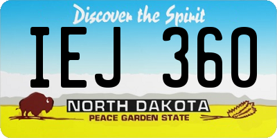 ND license plate IEJ360