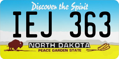 ND license plate IEJ363