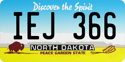 ND license plate IEJ366