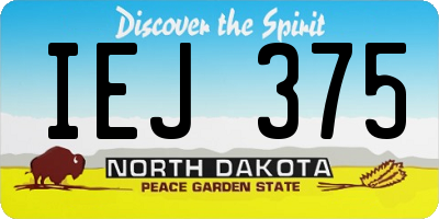 ND license plate IEJ375