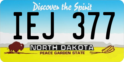 ND license plate IEJ377