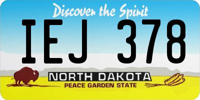 ND license plate IEJ378
