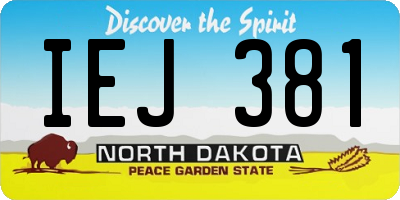 ND license plate IEJ381