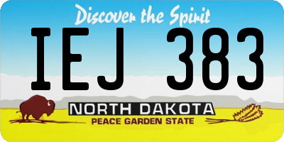 ND license plate IEJ383