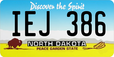ND license plate IEJ386