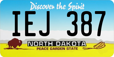 ND license plate IEJ387