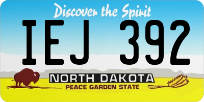 ND license plate IEJ392
