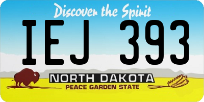 ND license plate IEJ393