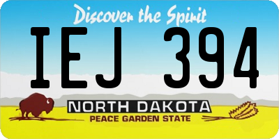ND license plate IEJ394