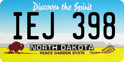 ND license plate IEJ398