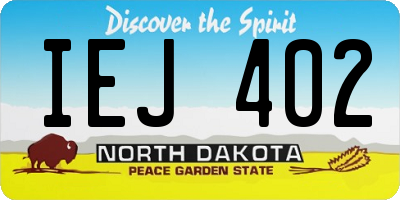 ND license plate IEJ402