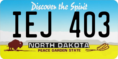 ND license plate IEJ403