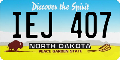 ND license plate IEJ407