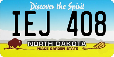 ND license plate IEJ408