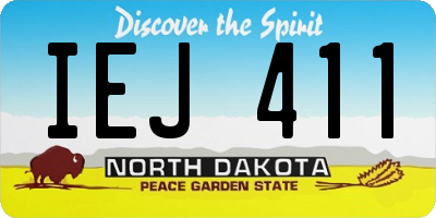 ND license plate IEJ411