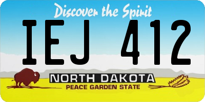 ND license plate IEJ412