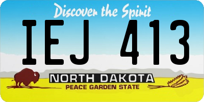 ND license plate IEJ413