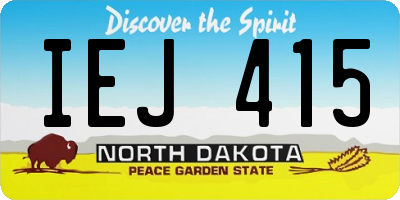 ND license plate IEJ415