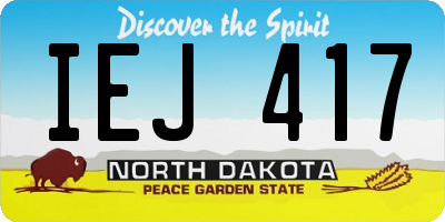 ND license plate IEJ417