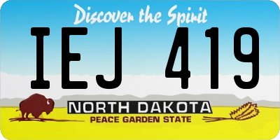 ND license plate IEJ419