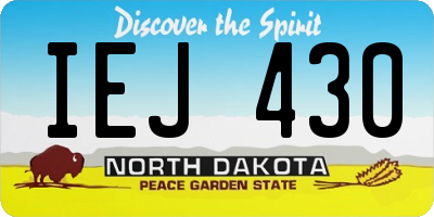 ND license plate IEJ430