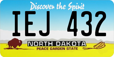ND license plate IEJ432