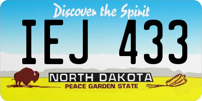 ND license plate IEJ433