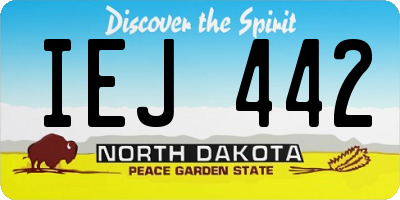 ND license plate IEJ442