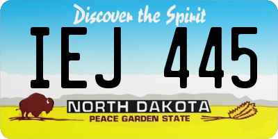 ND license plate IEJ445