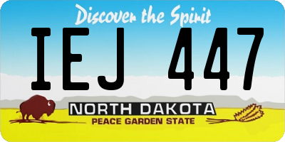 ND license plate IEJ447