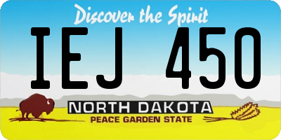 ND license plate IEJ450