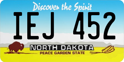 ND license plate IEJ452