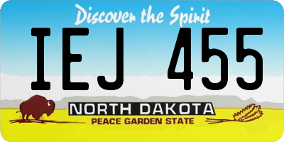 ND license plate IEJ455