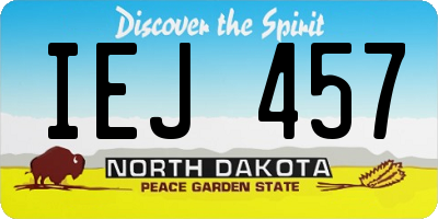 ND license plate IEJ457