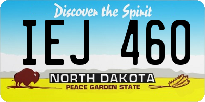 ND license plate IEJ460