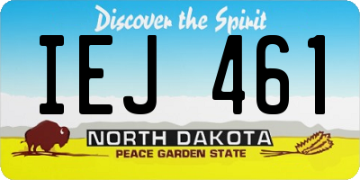 ND license plate IEJ461