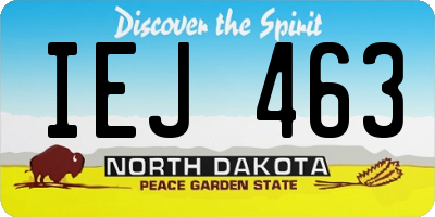 ND license plate IEJ463