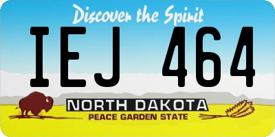 ND license plate IEJ464
