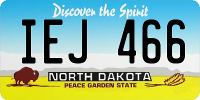 ND license plate IEJ466